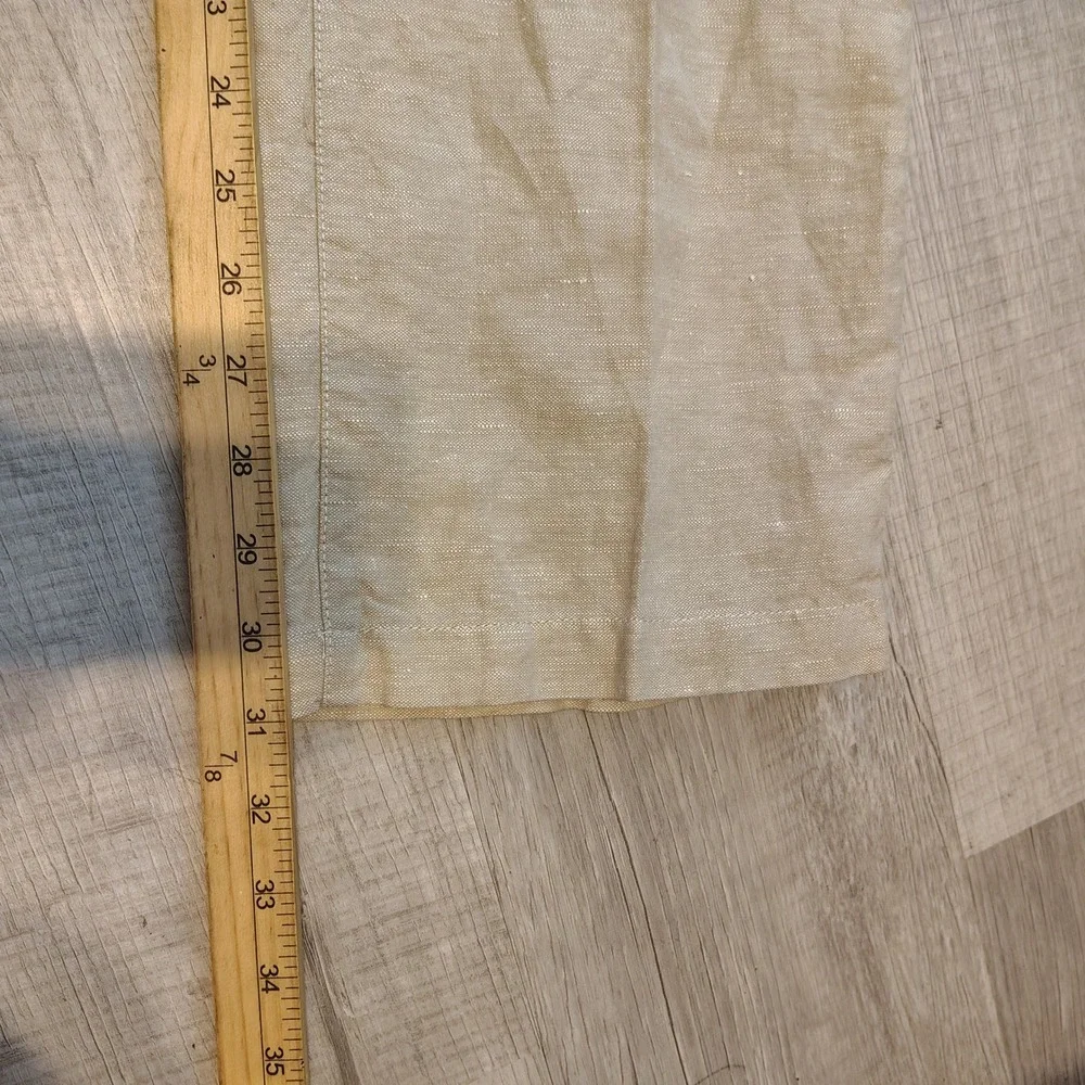 Banana Republic Kentfield Pant Mens 36x32 Beige Linen Cotton Blend Trousers